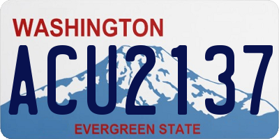 WA license plate ACU2137