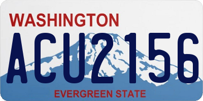 WA license plate ACU2156