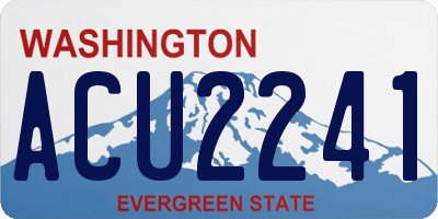 WA license plate ACU2241