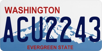 WA license plate ACU2243