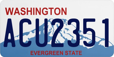 WA license plate ACU2351