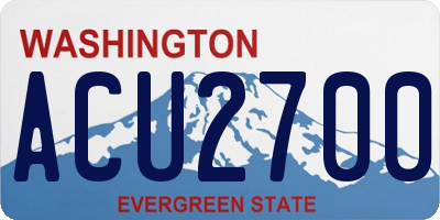 WA license plate ACU2700