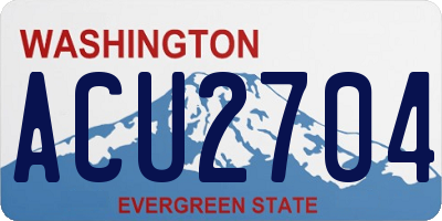 WA license plate ACU2704