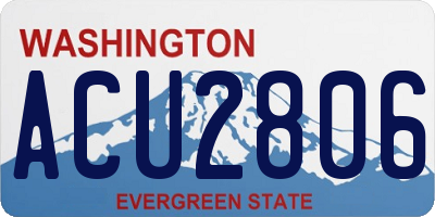 WA license plate ACU2806