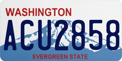 WA license plate ACU2858