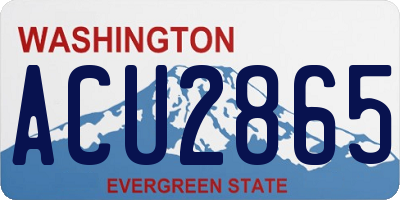 WA license plate ACU2865