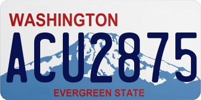 WA license plate ACU2875
