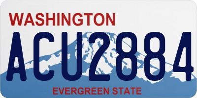 WA license plate ACU2884