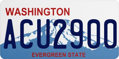 WA license plate ACU2900