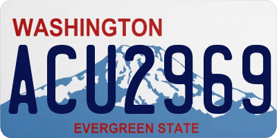 WA license plate ACU2969
