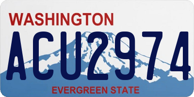 WA license plate ACU2974
