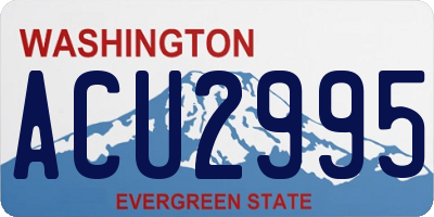 WA license plate ACU2995