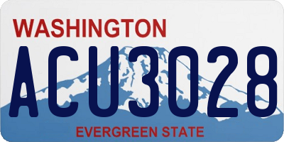 WA license plate ACU3028