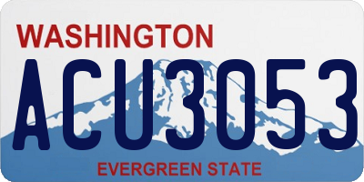 WA license plate ACU3053