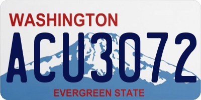 WA license plate ACU3072