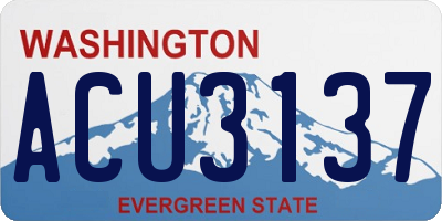 WA license plate ACU3137