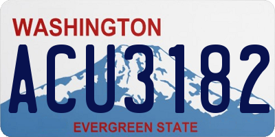 WA license plate ACU3182