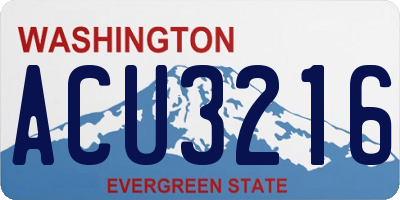 WA license plate ACU3216