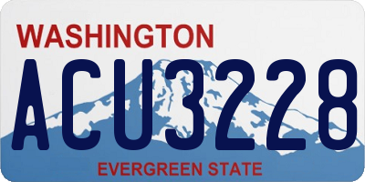 WA license plate ACU3228
