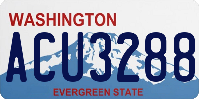 WA license plate ACU3288