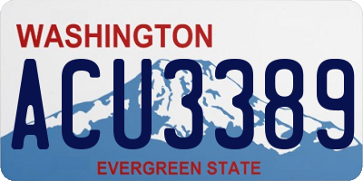 WA license plate ACU3389