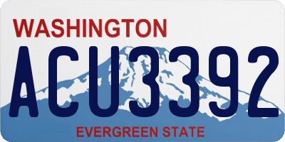WA license plate ACU3392