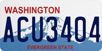 WA license plate ACU3404