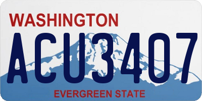 WA license plate ACU3407