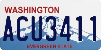 WA license plate ACU3411