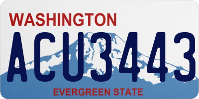 WA license plate ACU3443