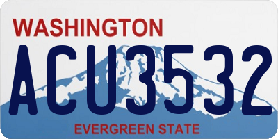 WA license plate ACU3532