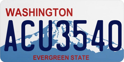 WA license plate ACU3540