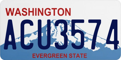 WA license plate ACU3574