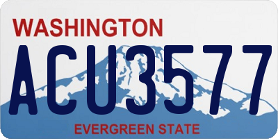 WA license plate ACU3577