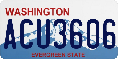 WA license plate ACU3606