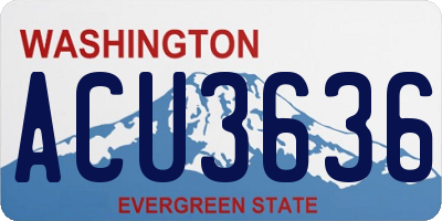 WA license plate ACU3636