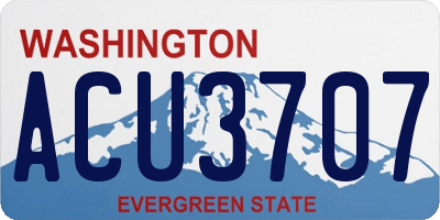 WA license plate ACU3707