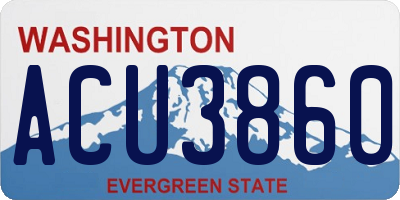 WA license plate ACU3860
