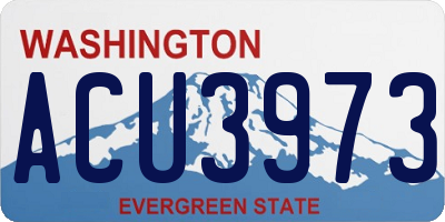 WA license plate ACU3973