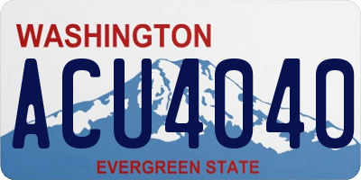 WA license plate ACU4040