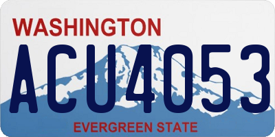 WA license plate ACU4053