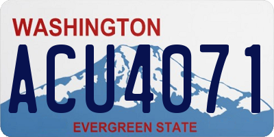 WA license plate ACU4071