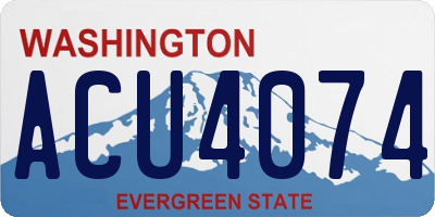 WA license plate ACU4074
