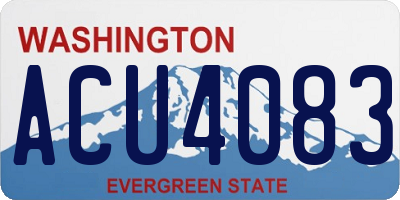 WA license plate ACU4083