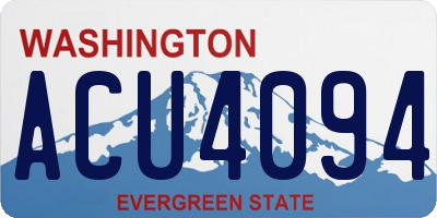 WA license plate ACU4094