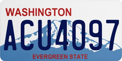 WA license plate ACU4097