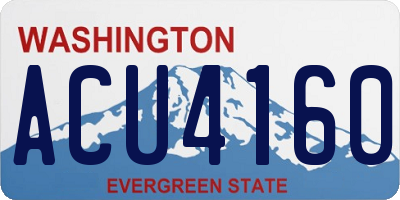 WA license plate ACU4160