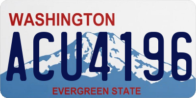 WA license plate ACU4196