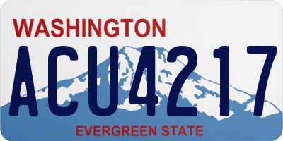 WA license plate ACU4217