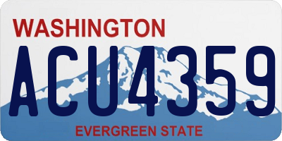 WA license plate ACU4359